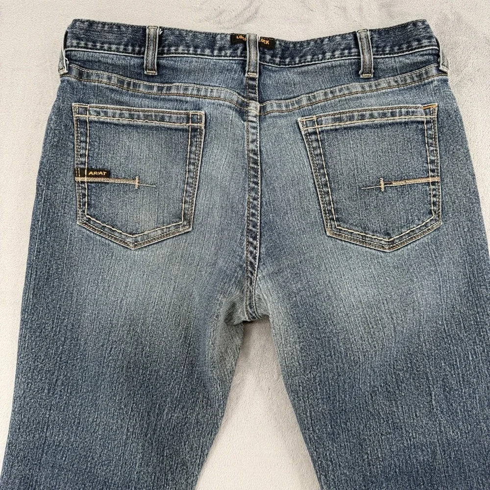 Ariat Rebar M4 Jeans Mens Size 35/32 Relaxed Boot Blue Denim Work Pants Stretch